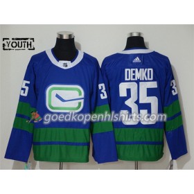 Vancouver Canucks Thatcher Demko 35 Alternate Adidas 2019-2020 Blauw Authentic Shirt - Kinderen